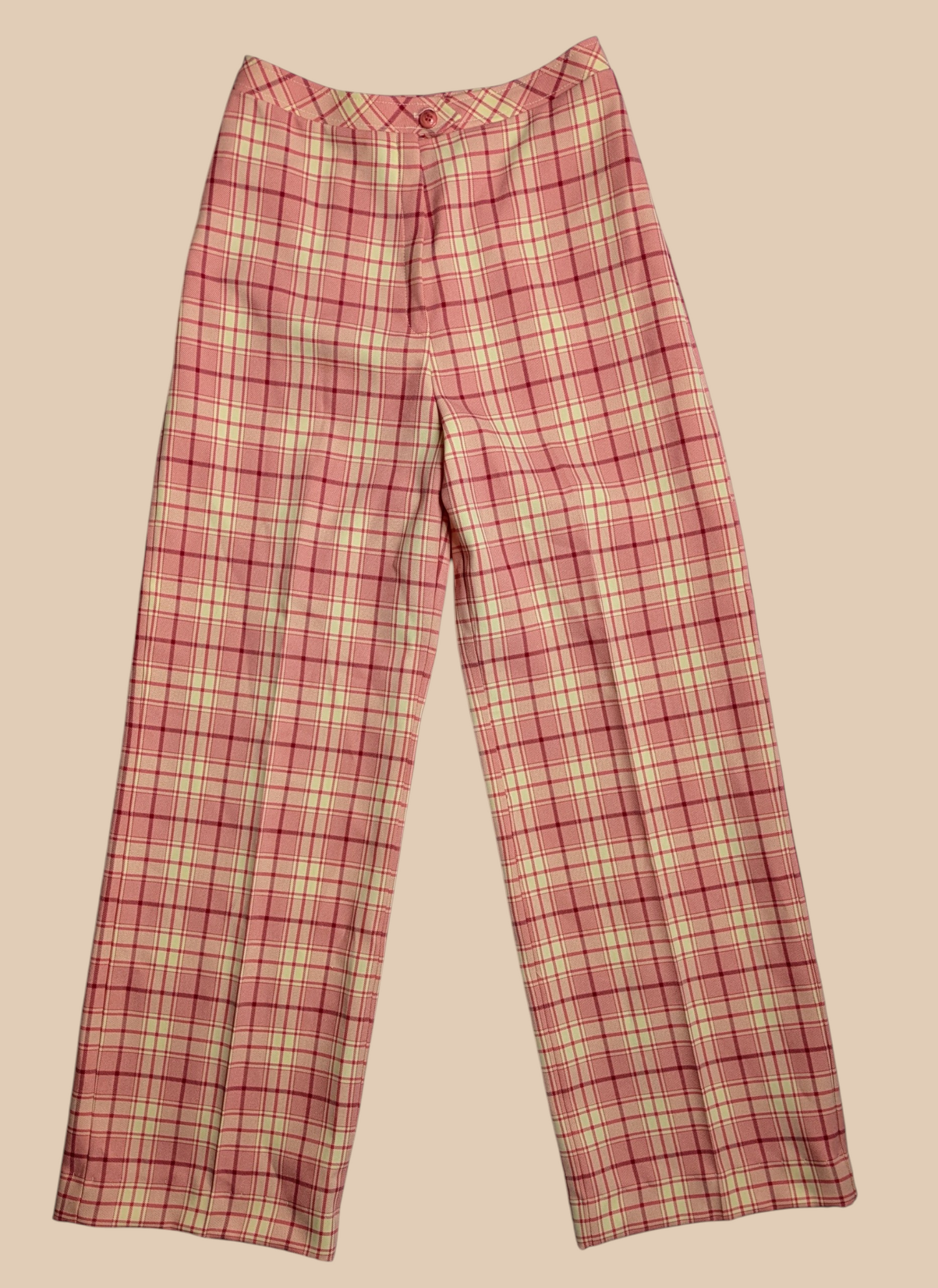 70s Pink Plaid Leisure 3 Piece Set