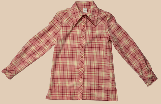 70s Pink Plaid Leisure 3 Piece Set