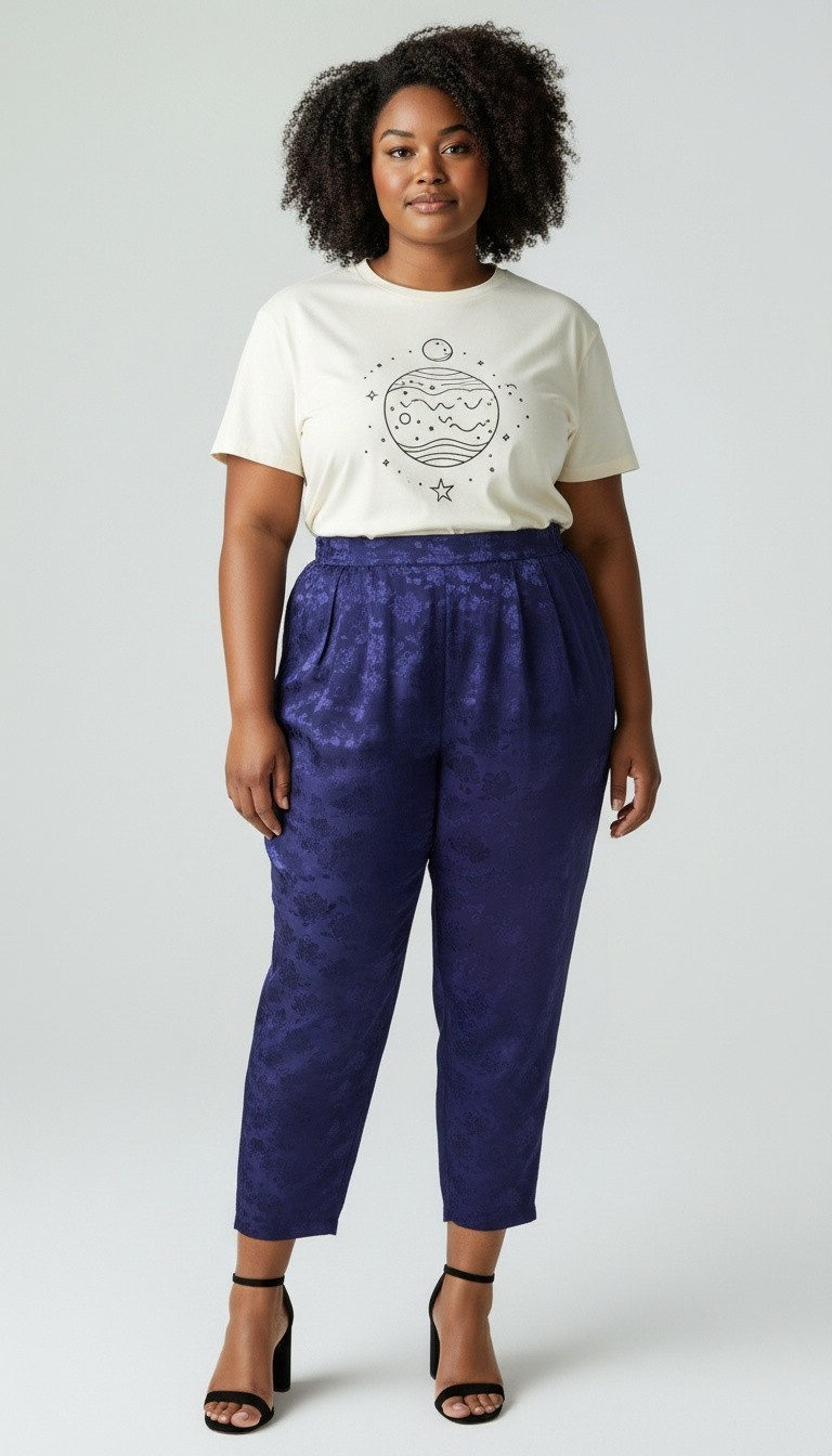 80s Worthington Floral Satin Pants