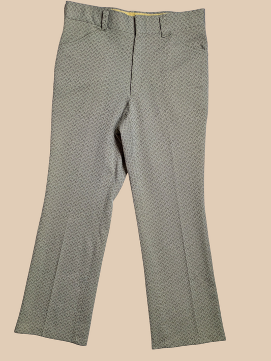 70s Double Knit Slacks with Geometric Print