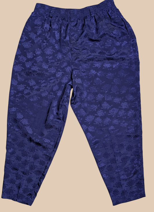 80s Worthington Floral Satin Pants