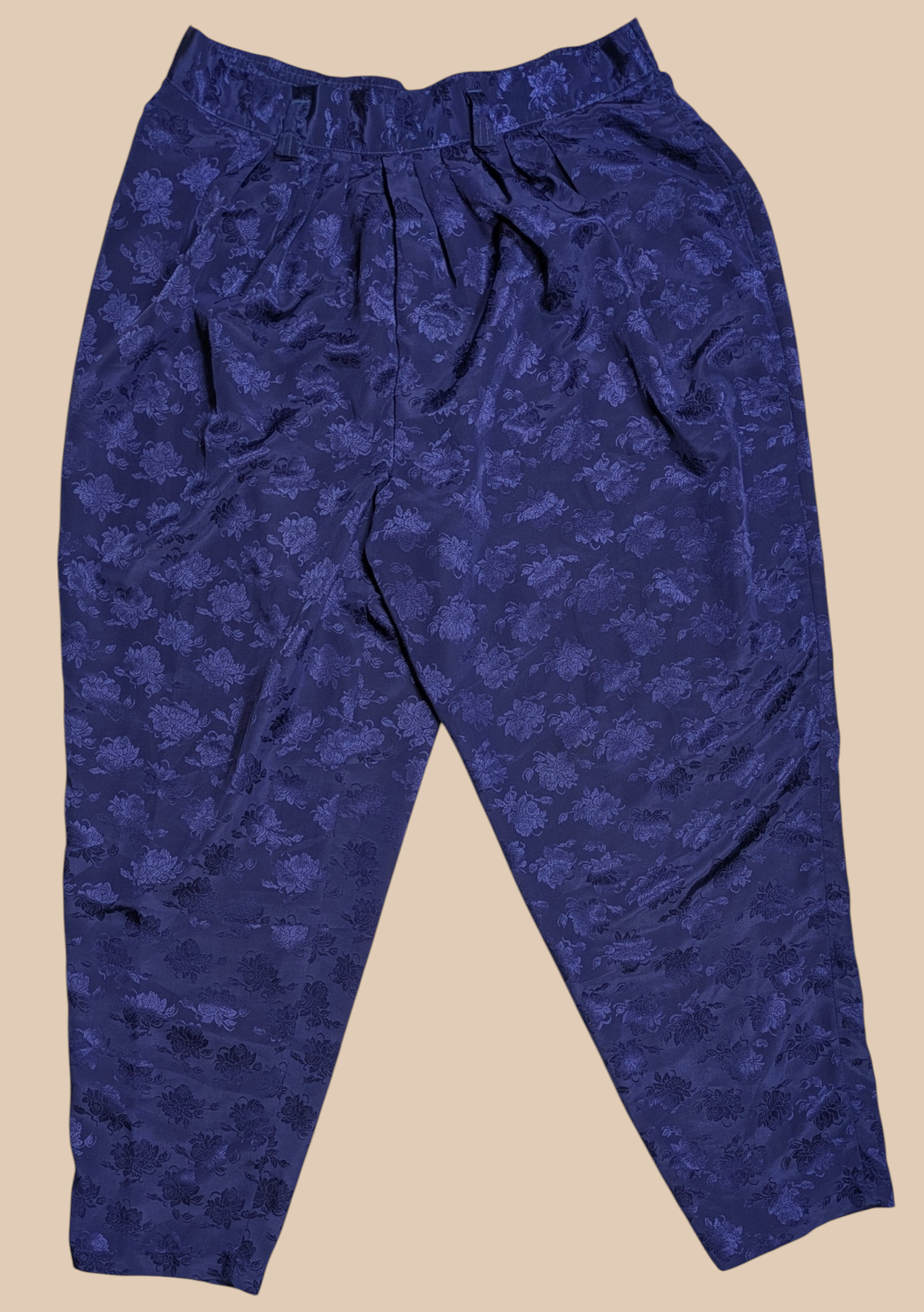 80s Worthington Floral Satin Pants
