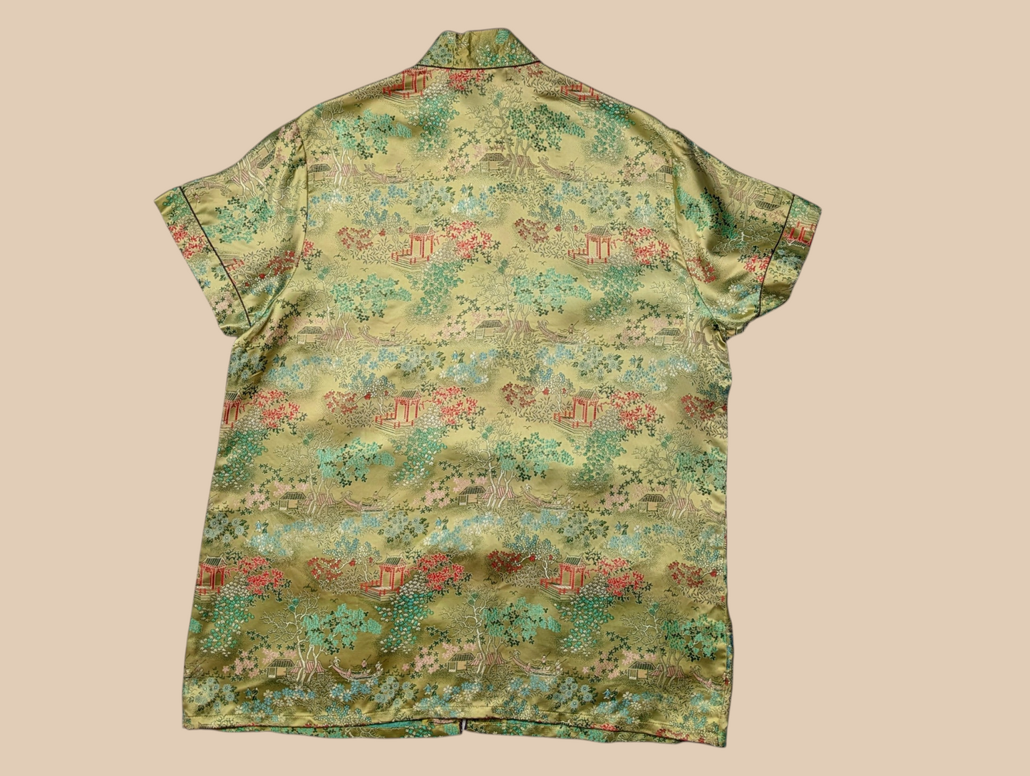 60s Longevity Asian  Silk  Pajama Set