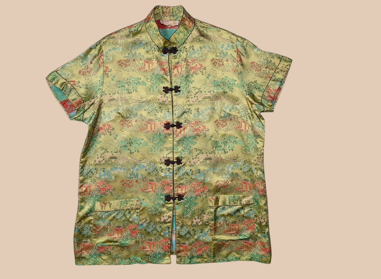 60s Longevity Asian  Silk  Pajama Set