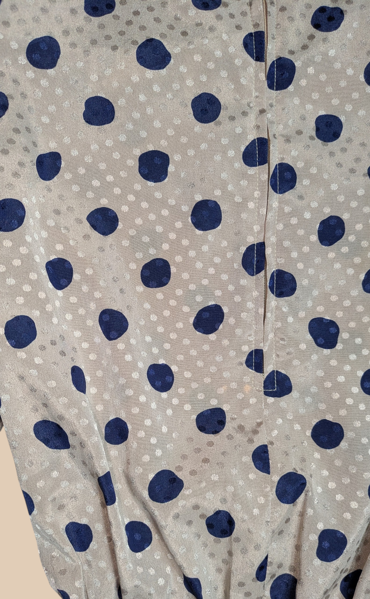 80s Connections Beige Polka Dot Peplum Dress