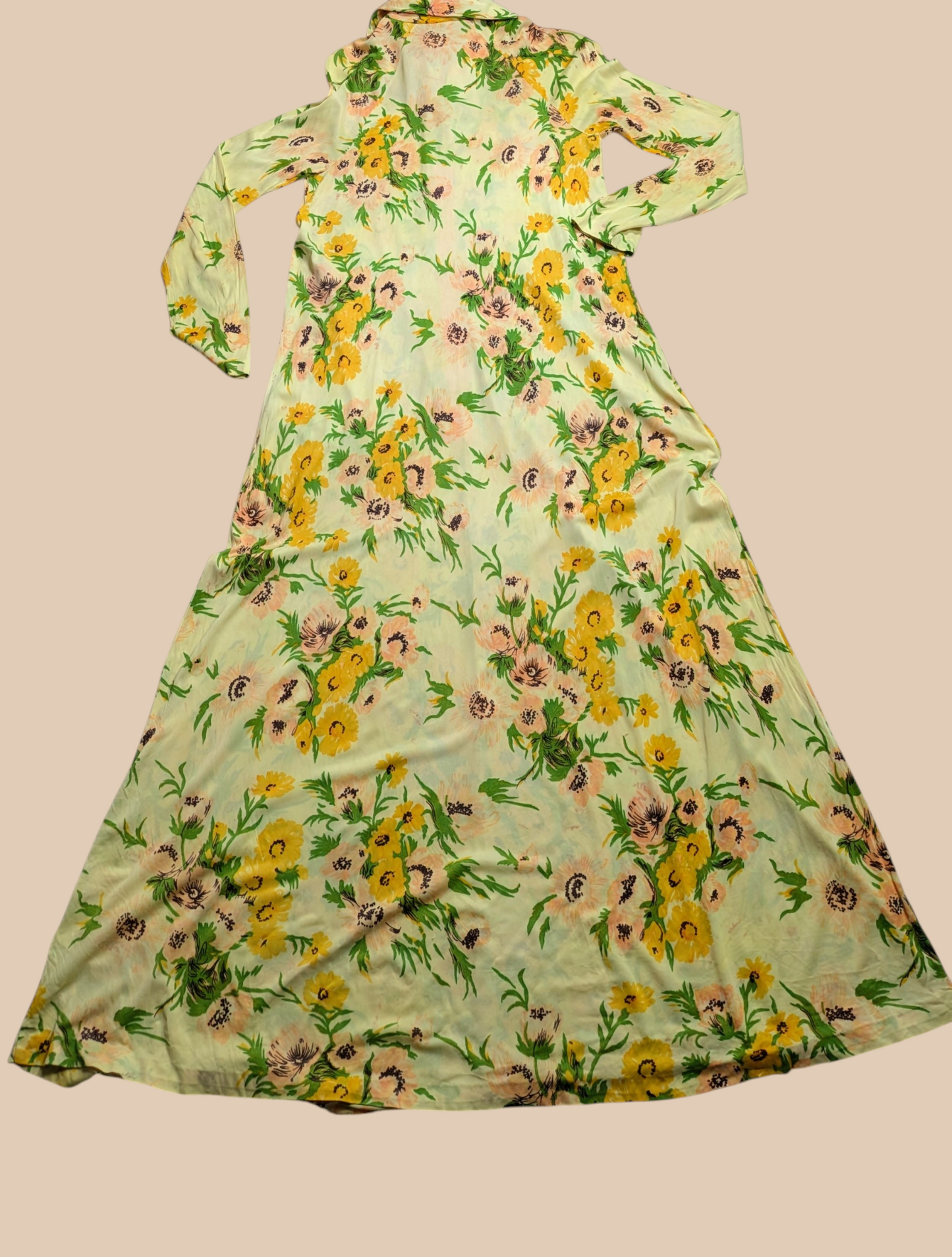 70s Floral long House Dress