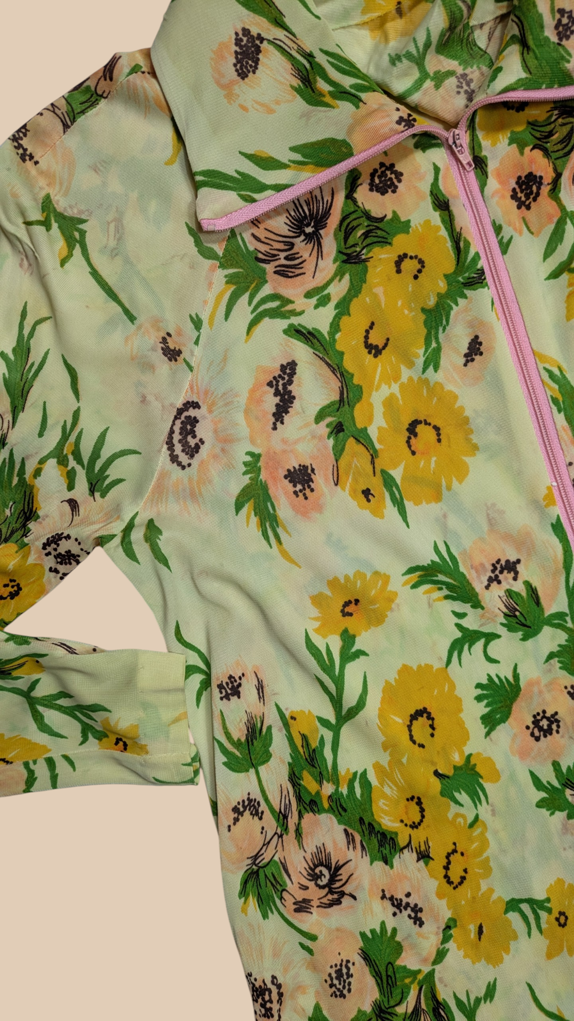 70s Floral long House Dress