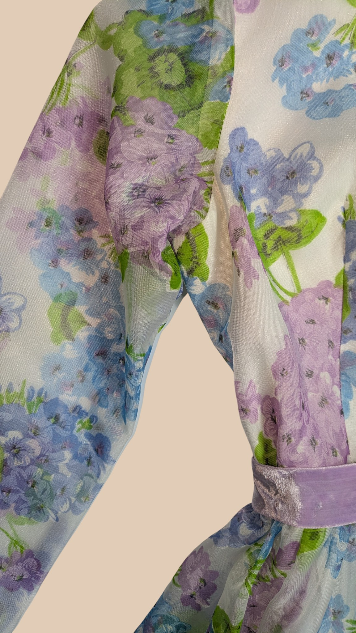 60s Miss Elliette Floral Maxi Dress with Ruffles
