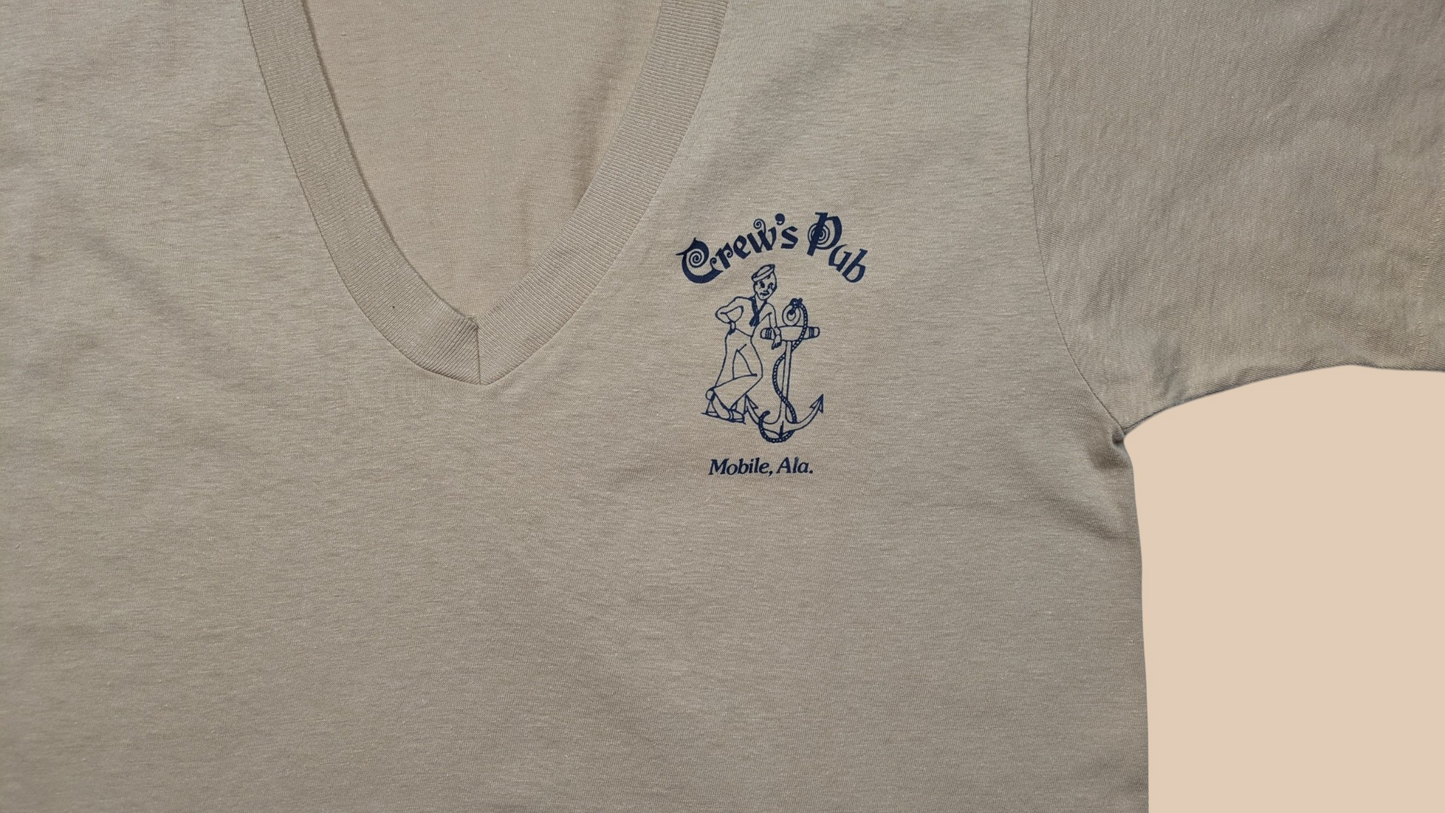 70s Crew's Pub Mobile Ala Single Stitch V-neck Tee