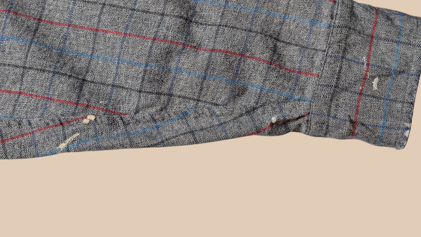 80s Yves Saint Laurent Long-sleeve Plaid Button-up Shirt