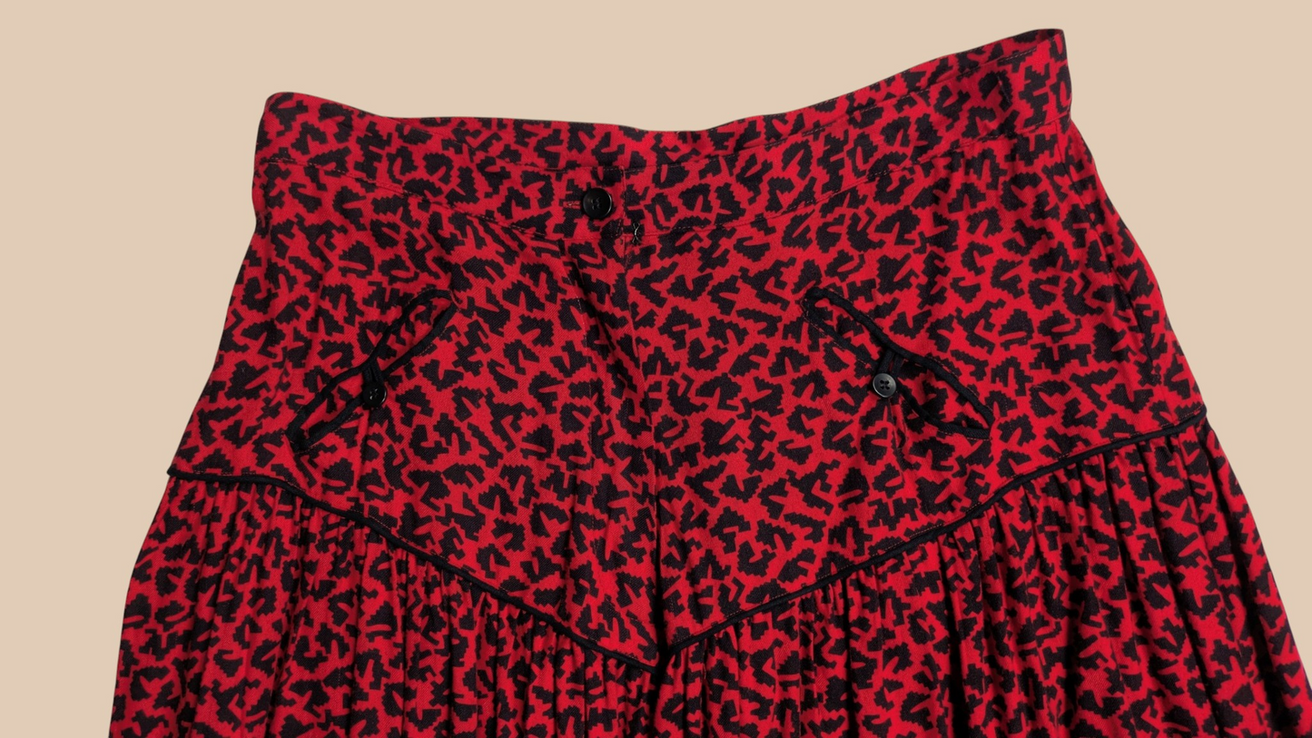 80s SK & Company Animal Print Skirt Set