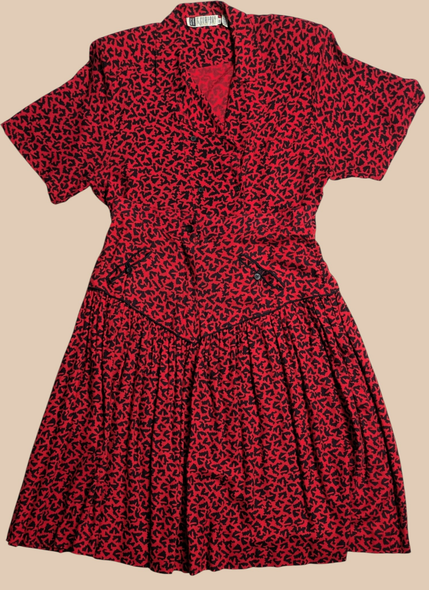 80s SK & Company Animal Print Skirt Set