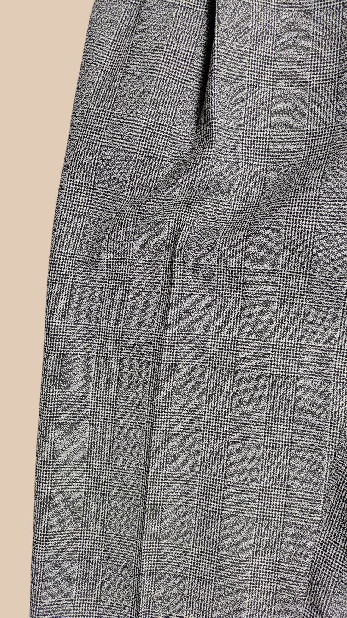 90s Gray Wool Glen Plaid Suit