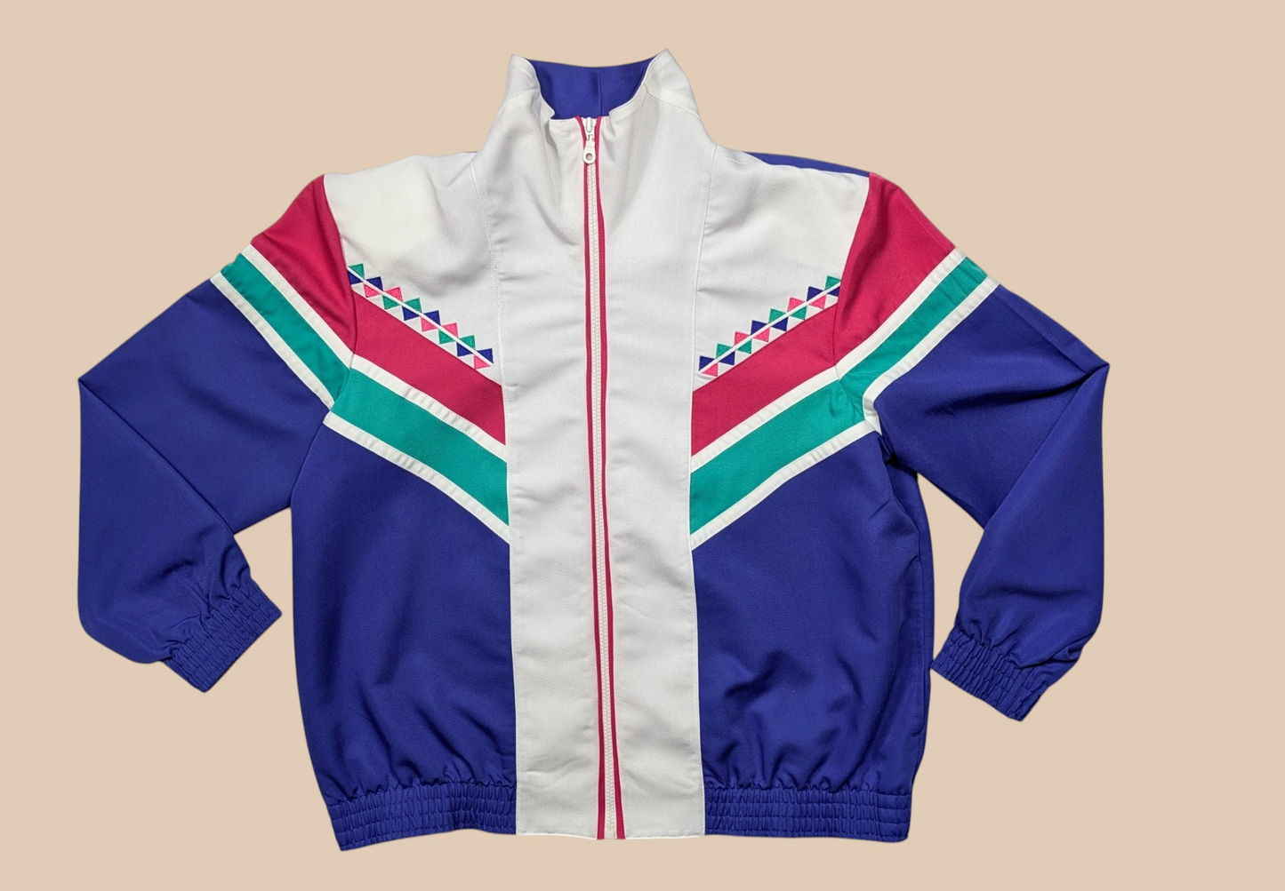 80s Alfred Dunner Diamond Print Colorblock Jacket