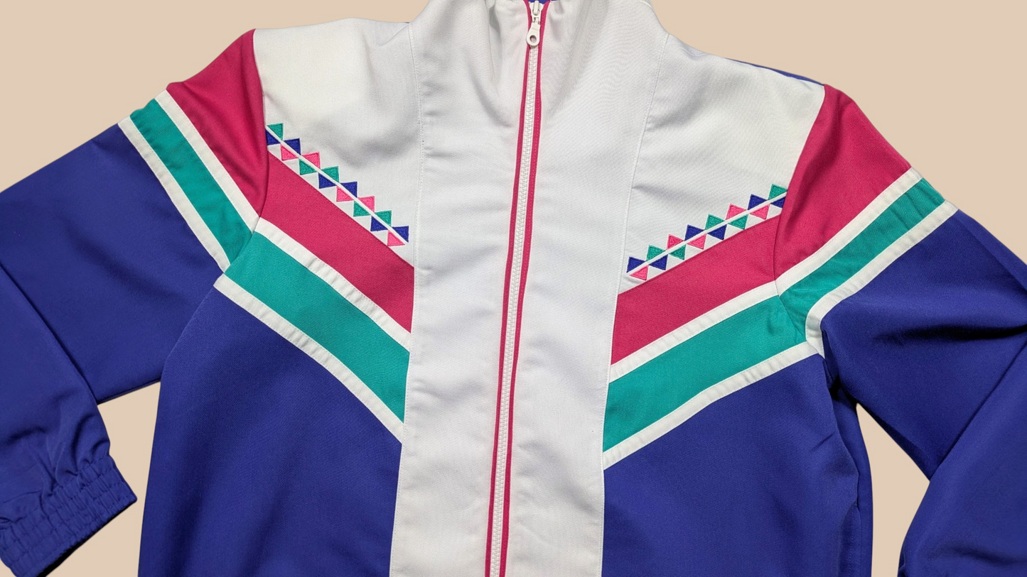 80s Alfred Dunner Diamond Print Colorblock Jacket