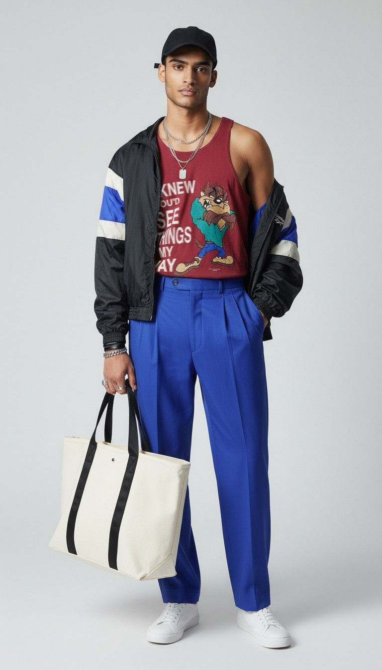 80s Lanificio Di Tollegno Super 100's Cobalt Blue Pleated Front Trousers