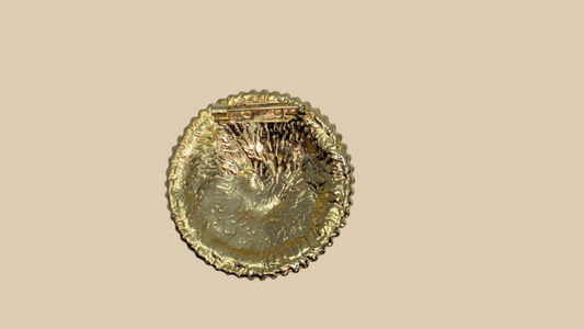 Vintage Gold-Tone Crest Brooch