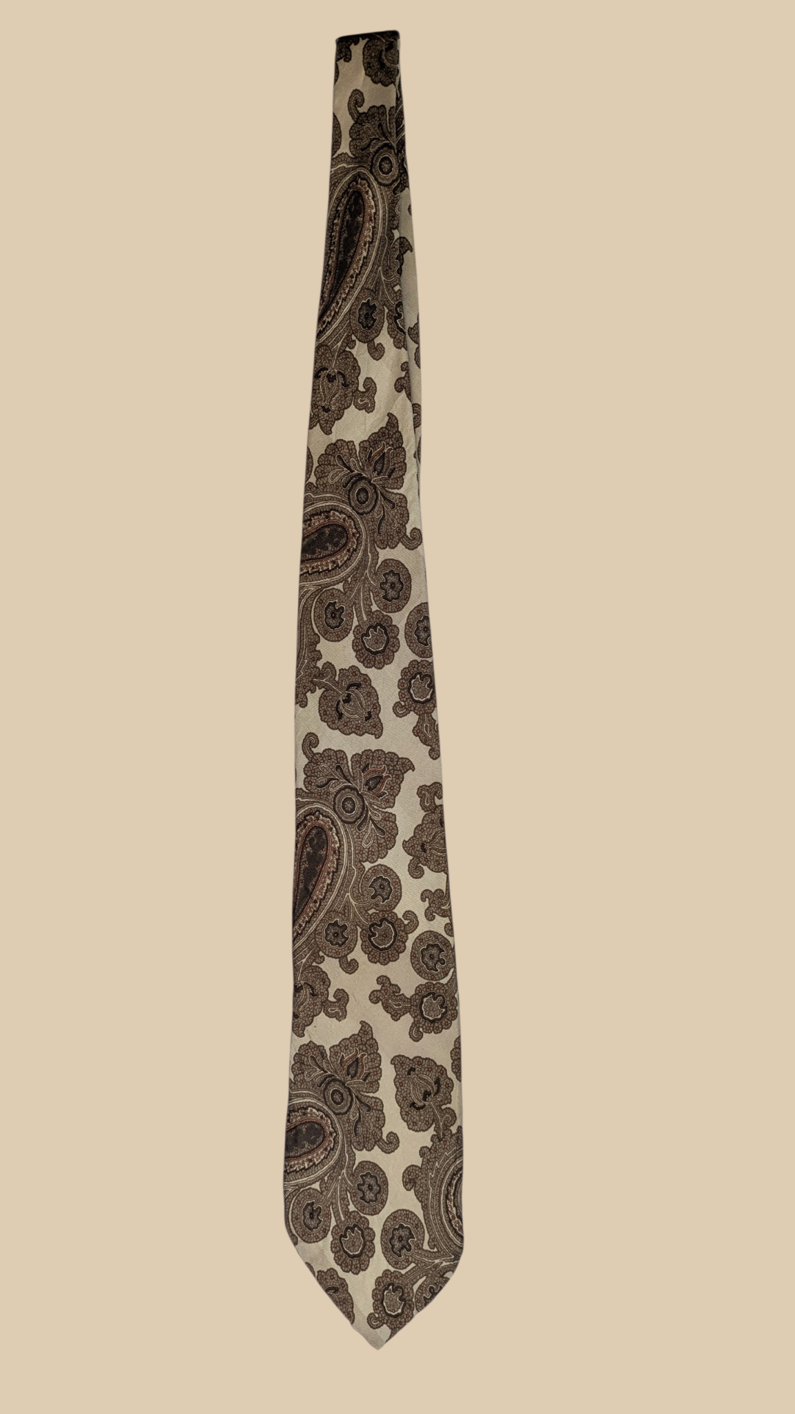 80s Zachry Atlanta by Courchevel Paisley Print Silk Necktie