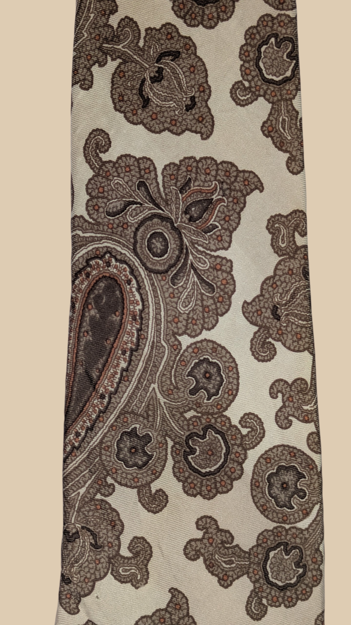 80s Zachry Atlanta by Courchevel Paisley Print Silk Necktie