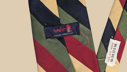 70s Rooster Ruffler Collection Striped Necktie