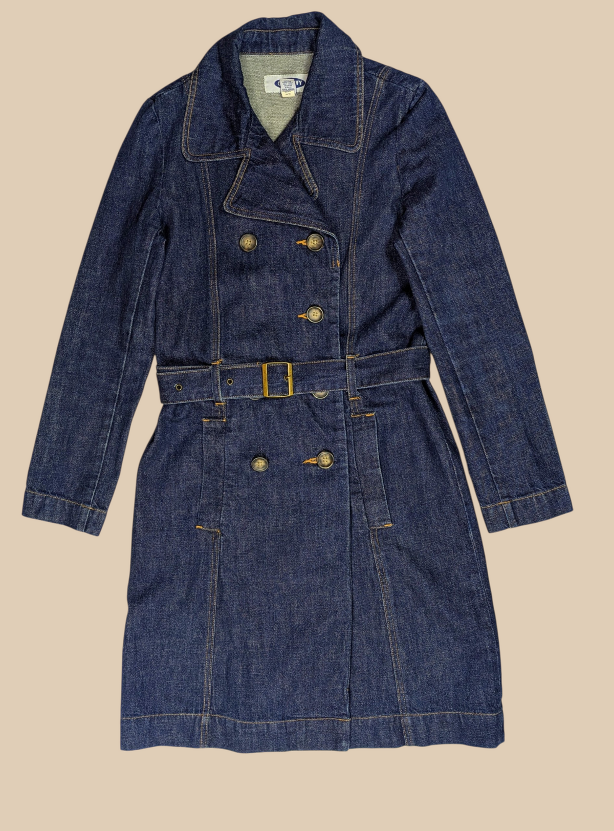 90s Old Navy Archive Dark Denim Trench Coat