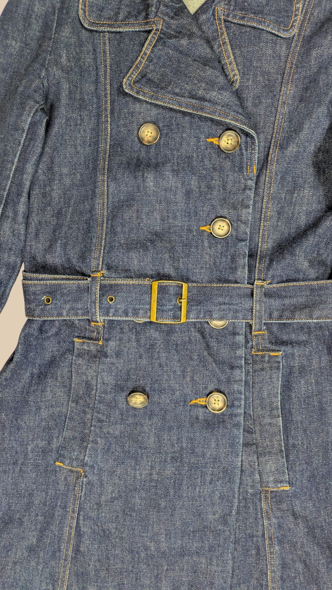 90s Old Navy Archive Dark Denim Trench Coat