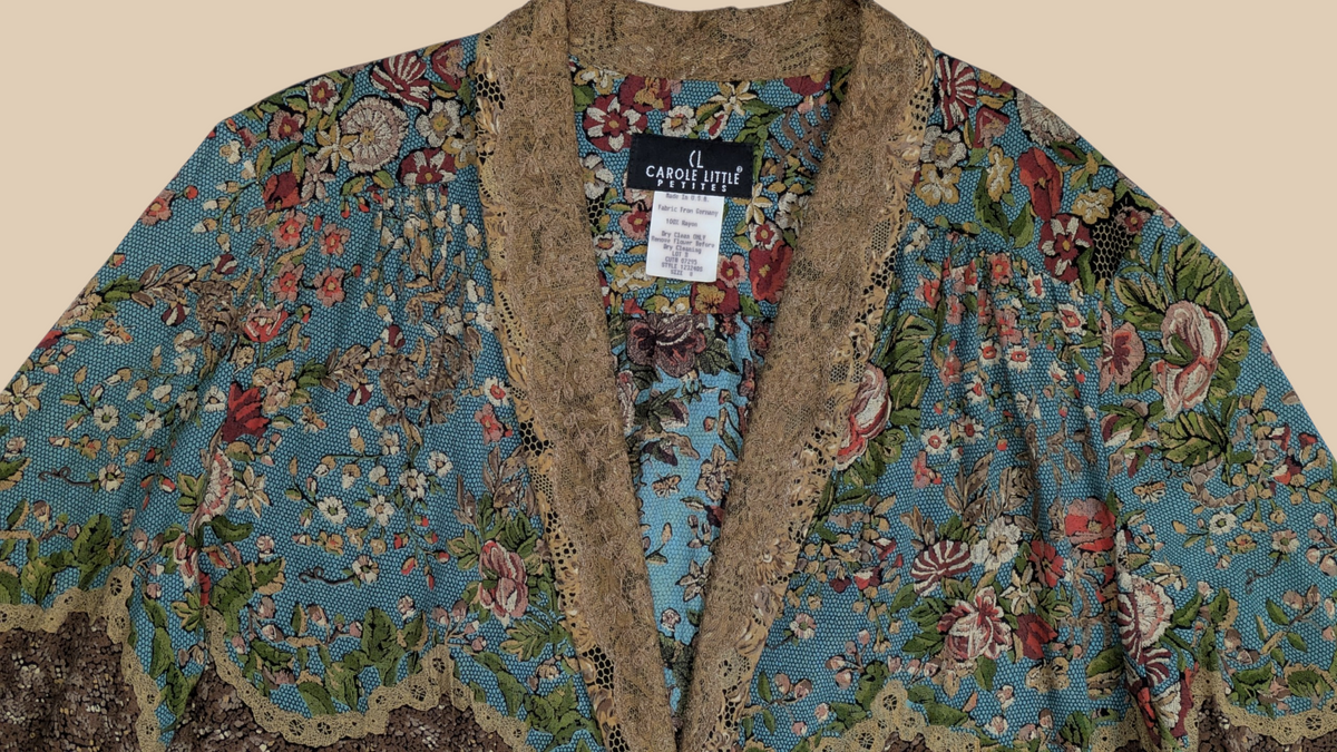 80s CL Carole Little Petite Mixed Pattern Blazer