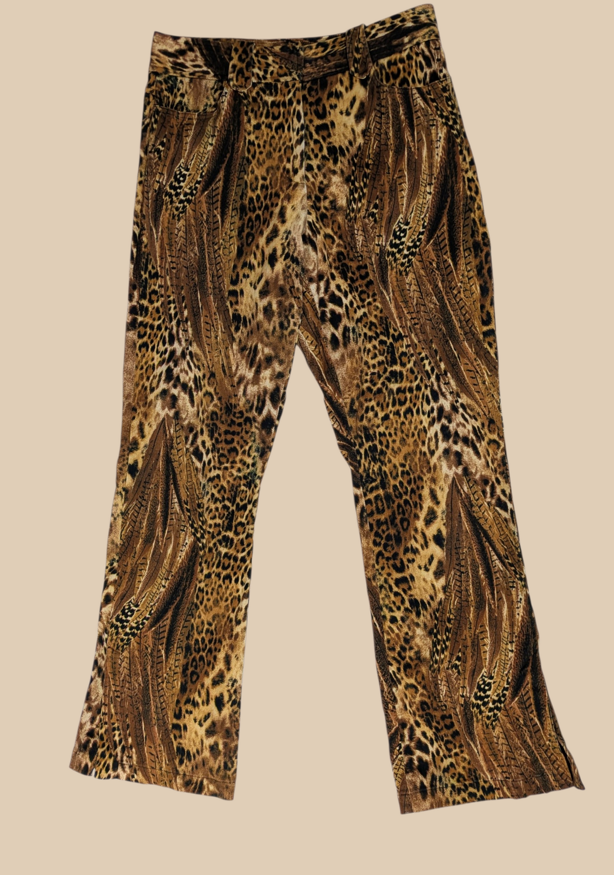90s Bentley Arbuckle Animal Print Flare Pants