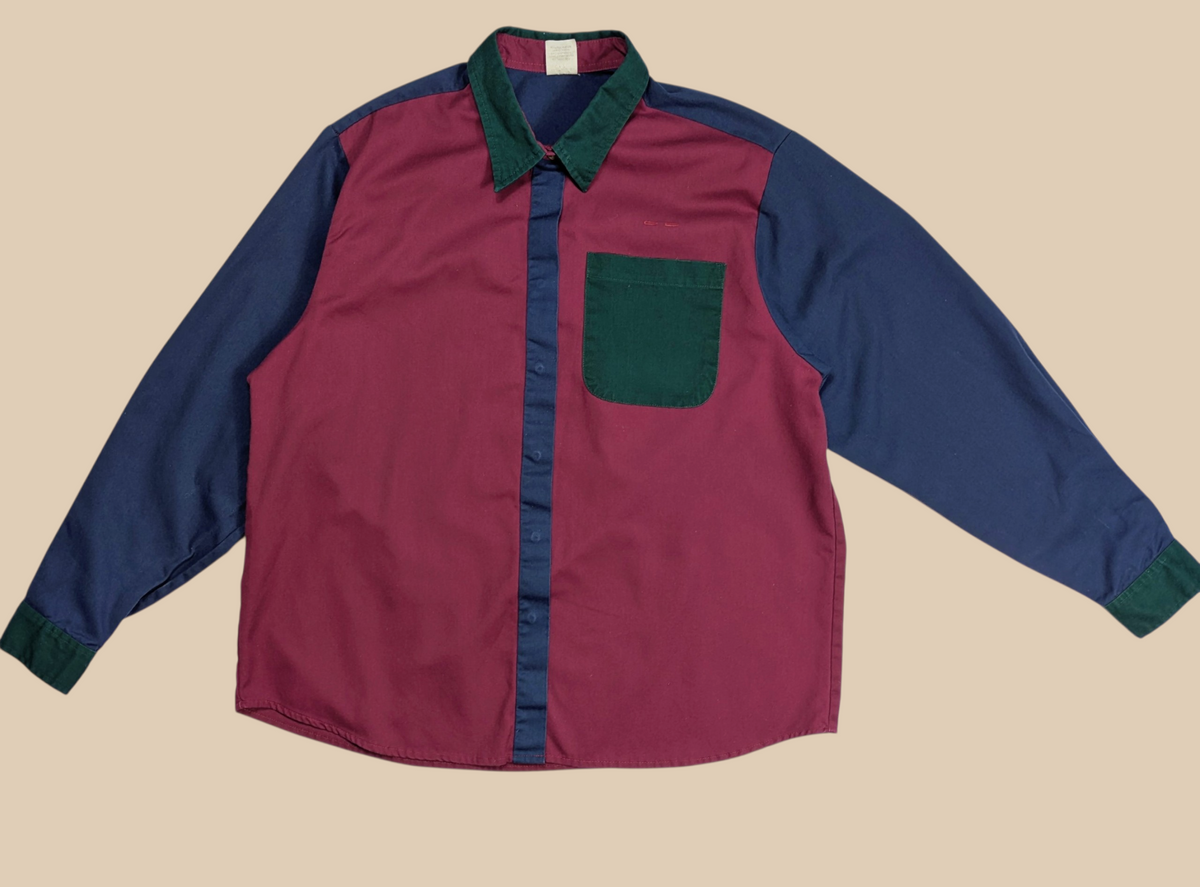 90s Angelica Color Block Button Up Shirt