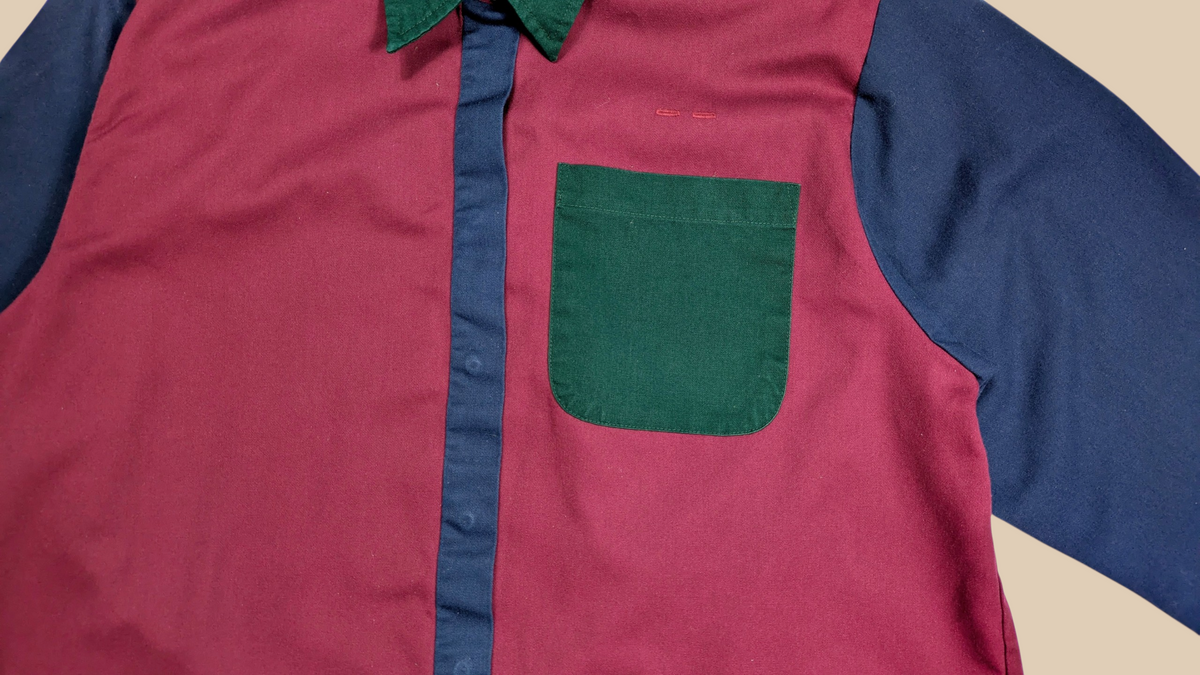 90s Angelica Color Block Button Up Shirt