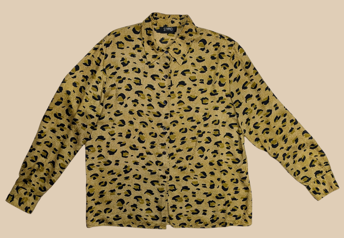 90s Studio 3000 Animal Print Blouse