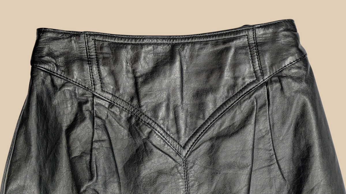 80s Leather Midi Skirt