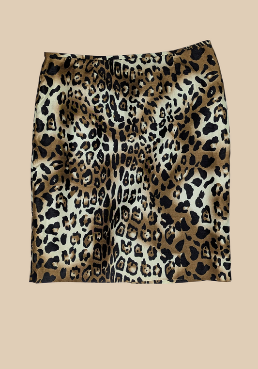 90s Leopard Print Mini Skirt