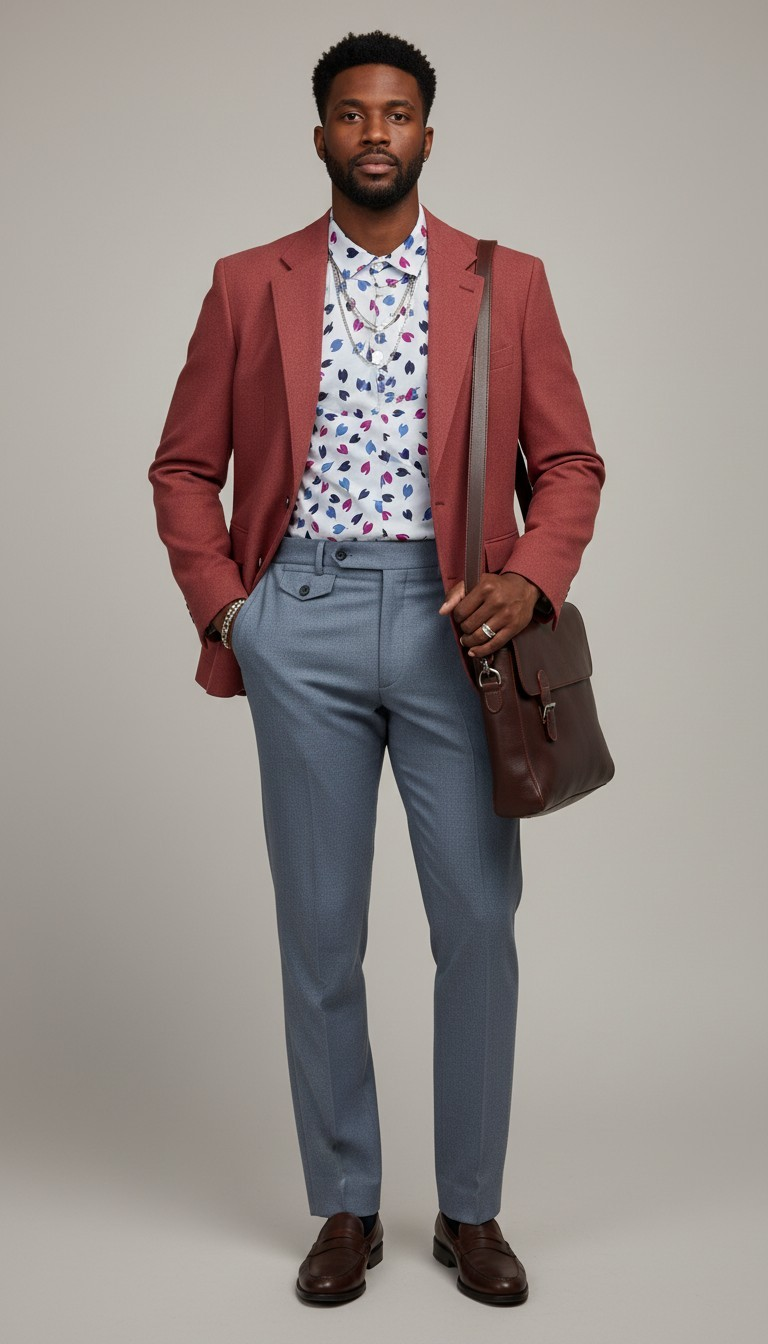 70s DAKS London New York Blue Trousers