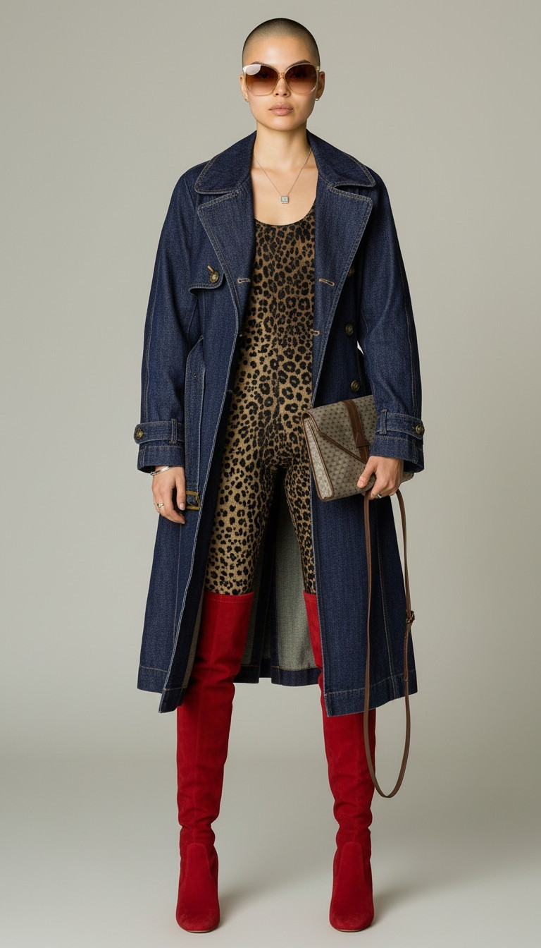 80s Leopard Catsuit wit Stirrups