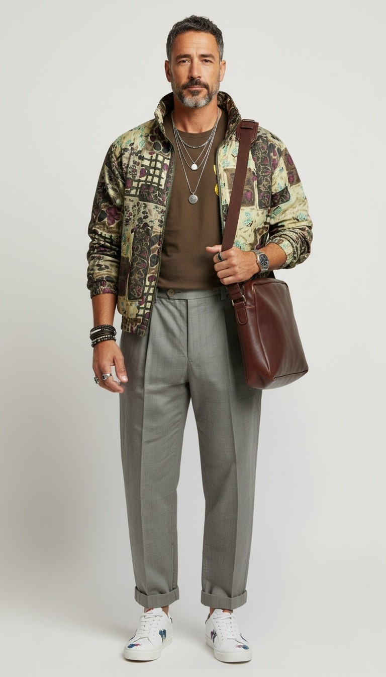 80s JoS A Bank Plaid Pleated Trousers
