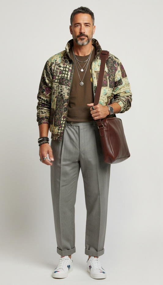 80s JoS A Bank Plaid Pleated Trousers