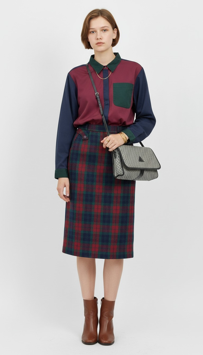 90s Angelica Color Block Button Up Shirt