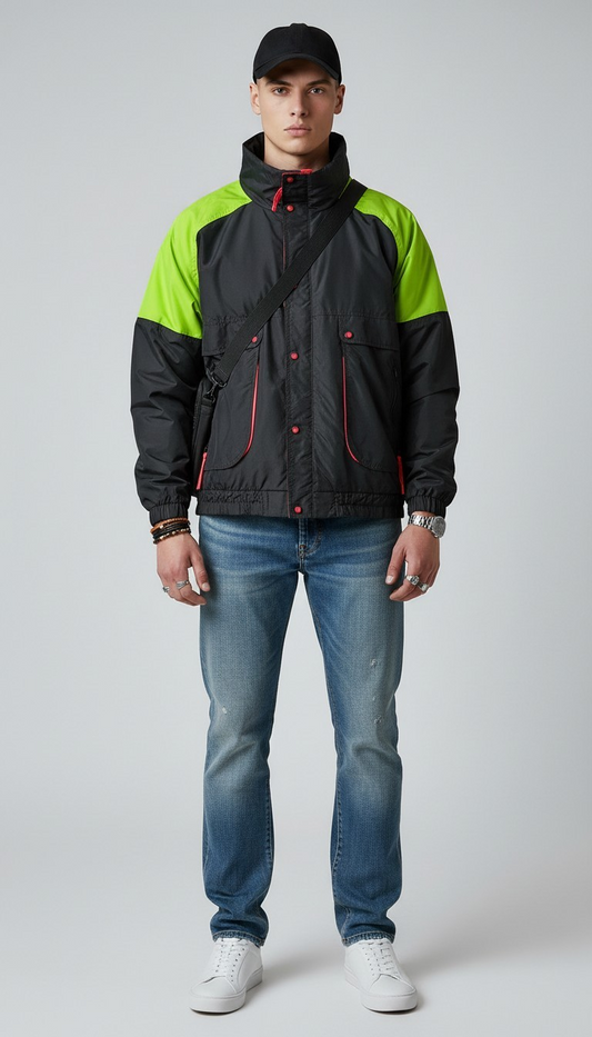 80s JCPenney Color-Block Windbreaker Jacket