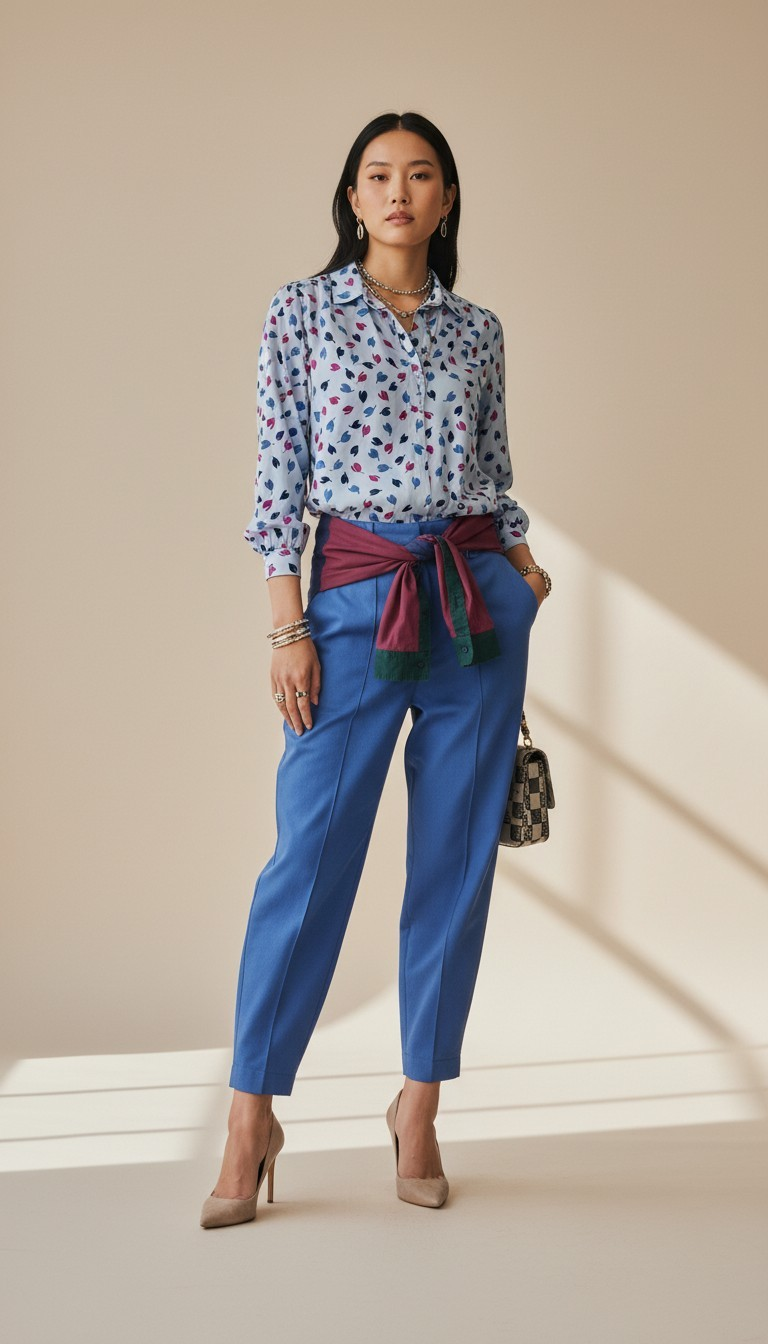 70s Nikki Printed Polo Top