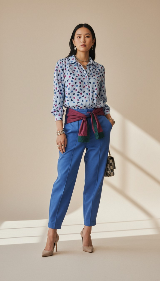 70s Nikki Printed Polo Top