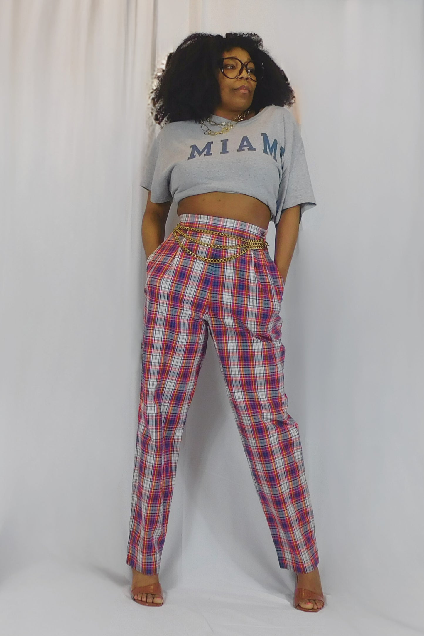 Golfer Chic Mode Plaid Pants