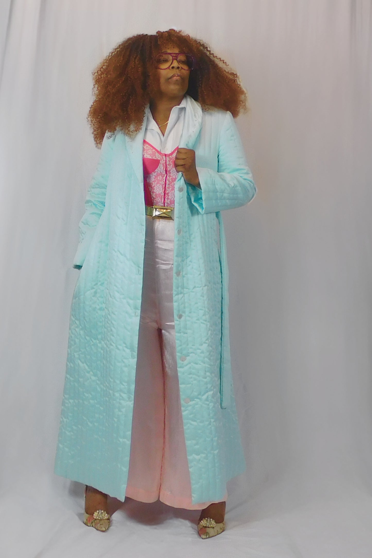 I Have The Blues Eve Stillman Original Long Quilted House Coat