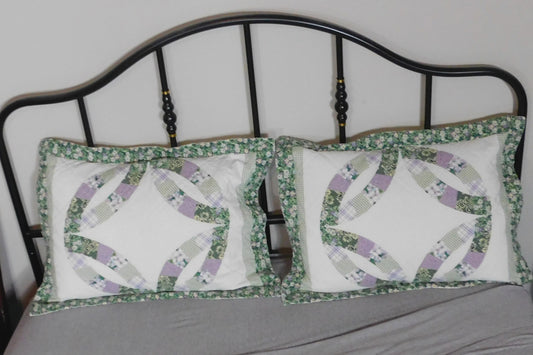 Vintage Floral Quilted Pillow Shams Set of 2