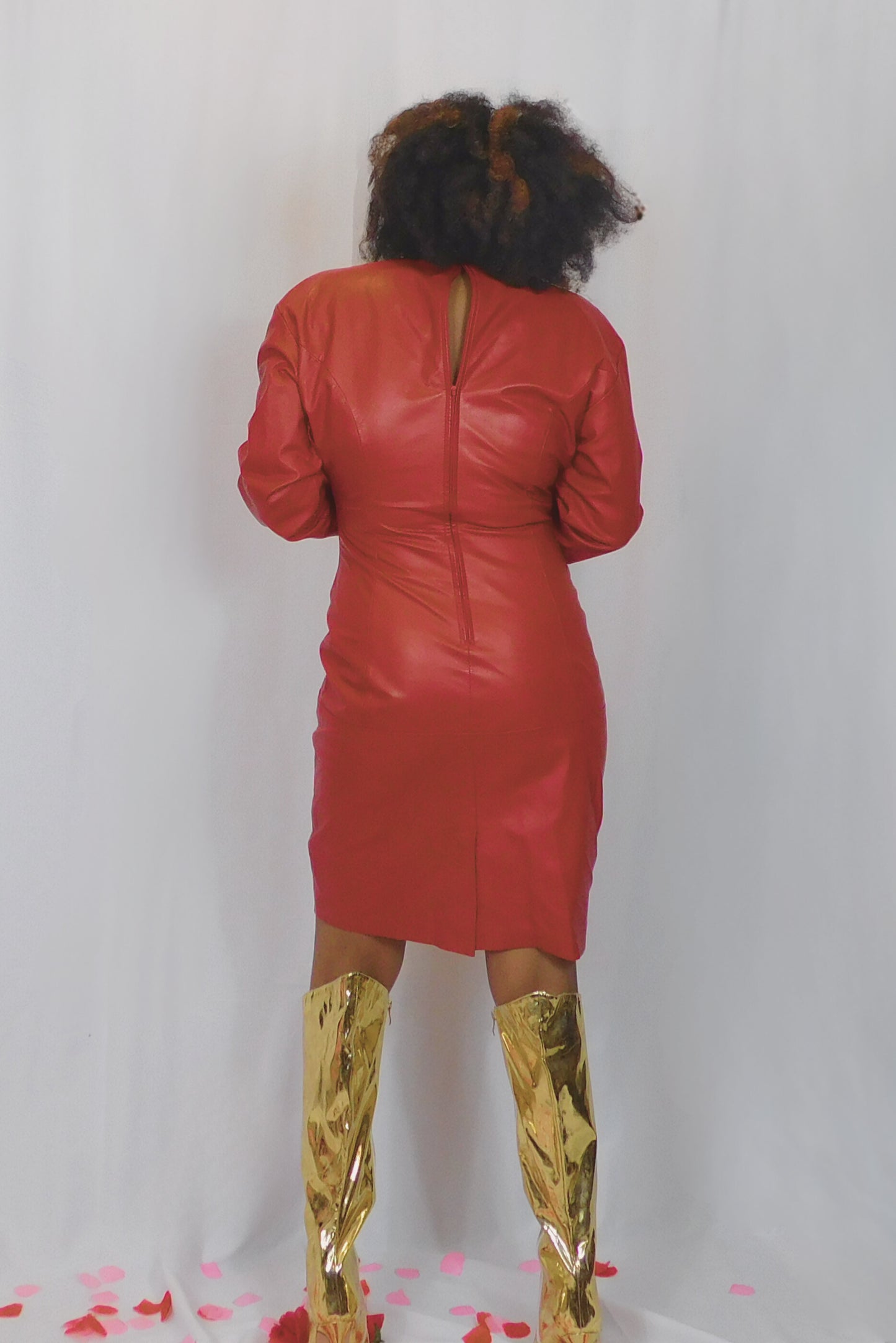 I Rather Be A Queen Ambria Red Leather Dress