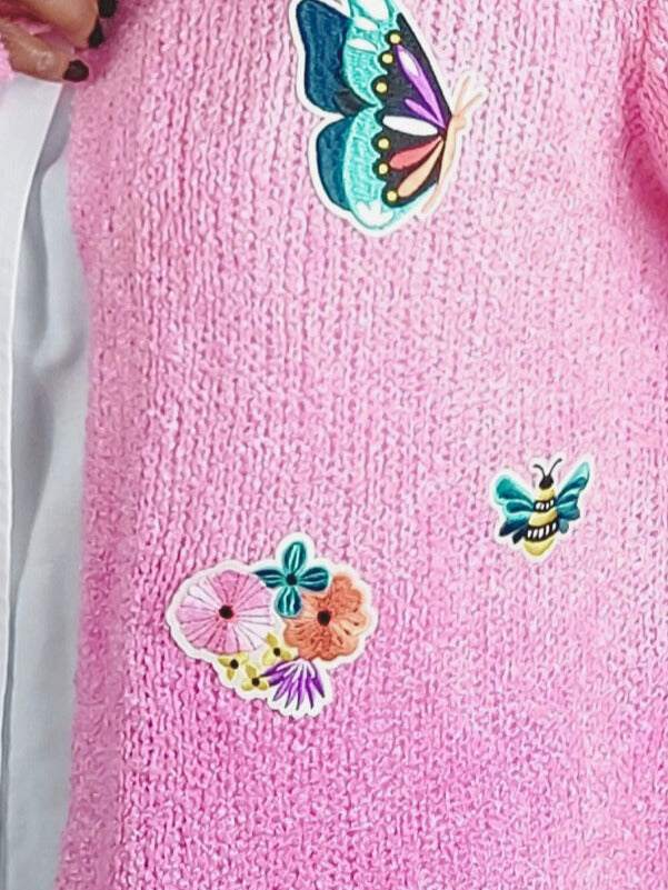 Butterflies and Roses Pink Cardigan