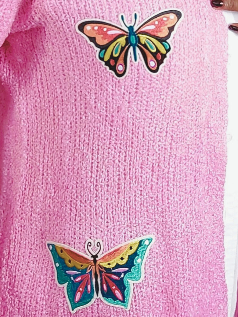 Butterflies and Roses Pink Cardigan