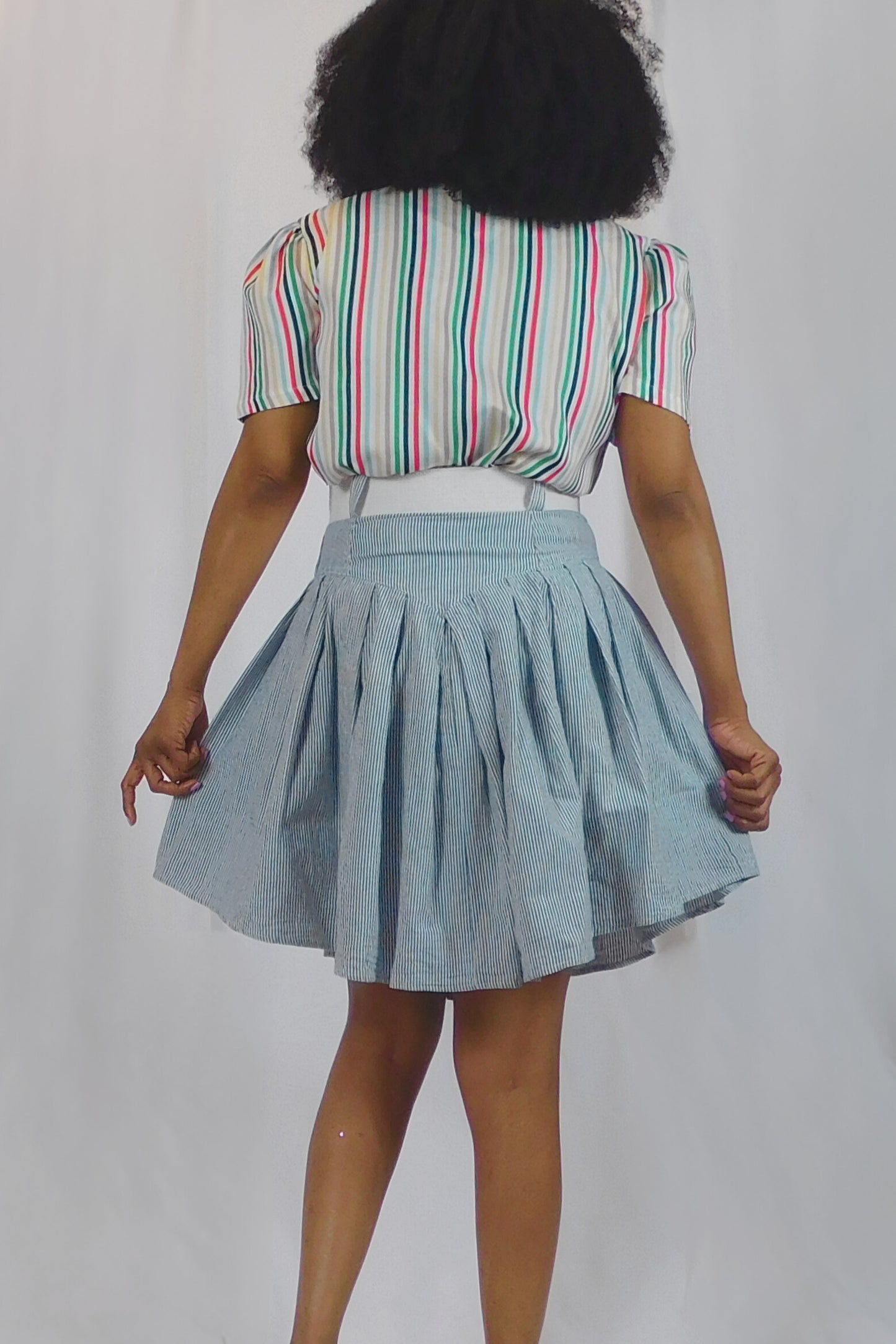 And Just Like That, FASHION! Striped High Waist Skirt