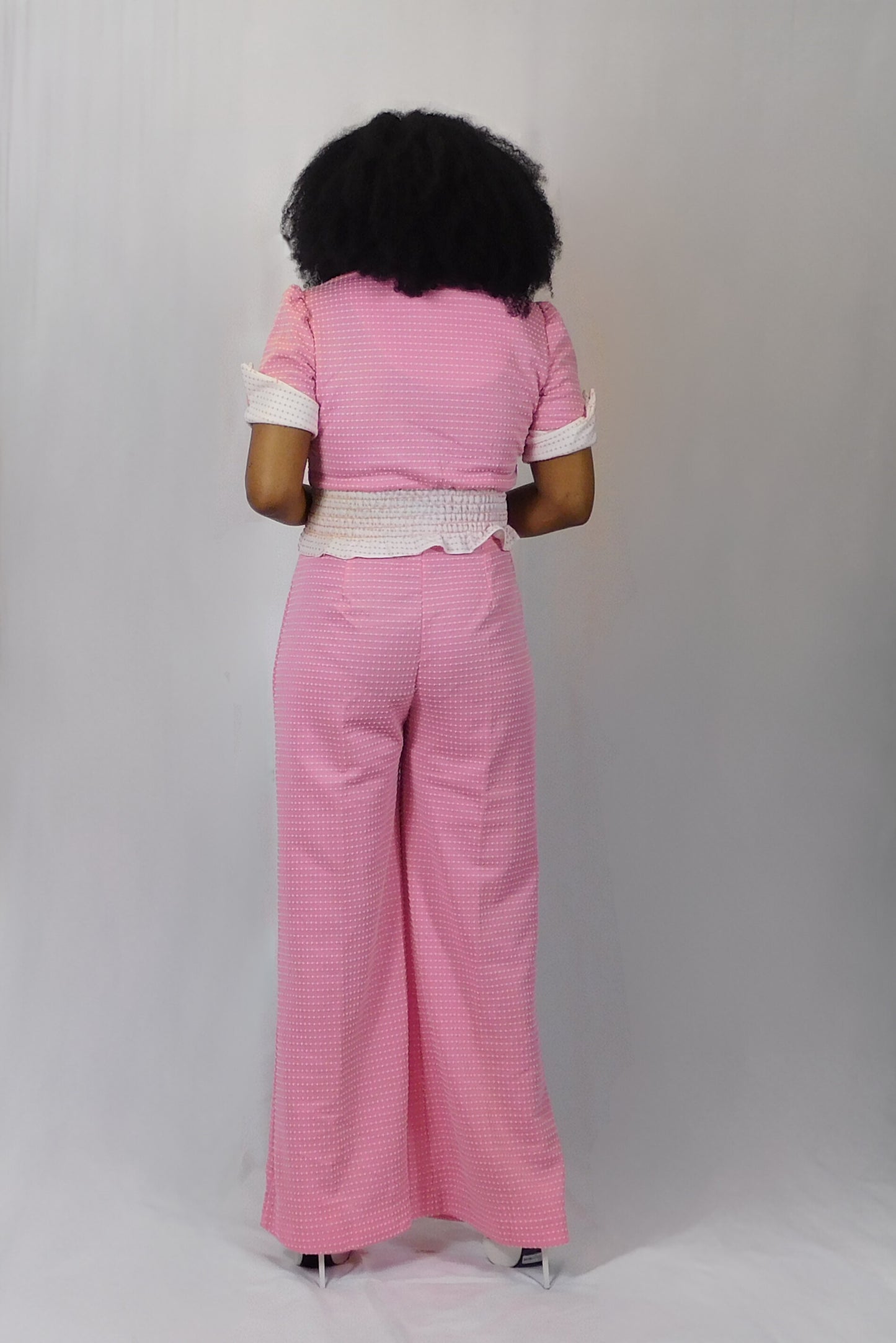 Sweet Lady JCPenny Wide Leg Pink and White Pant Set