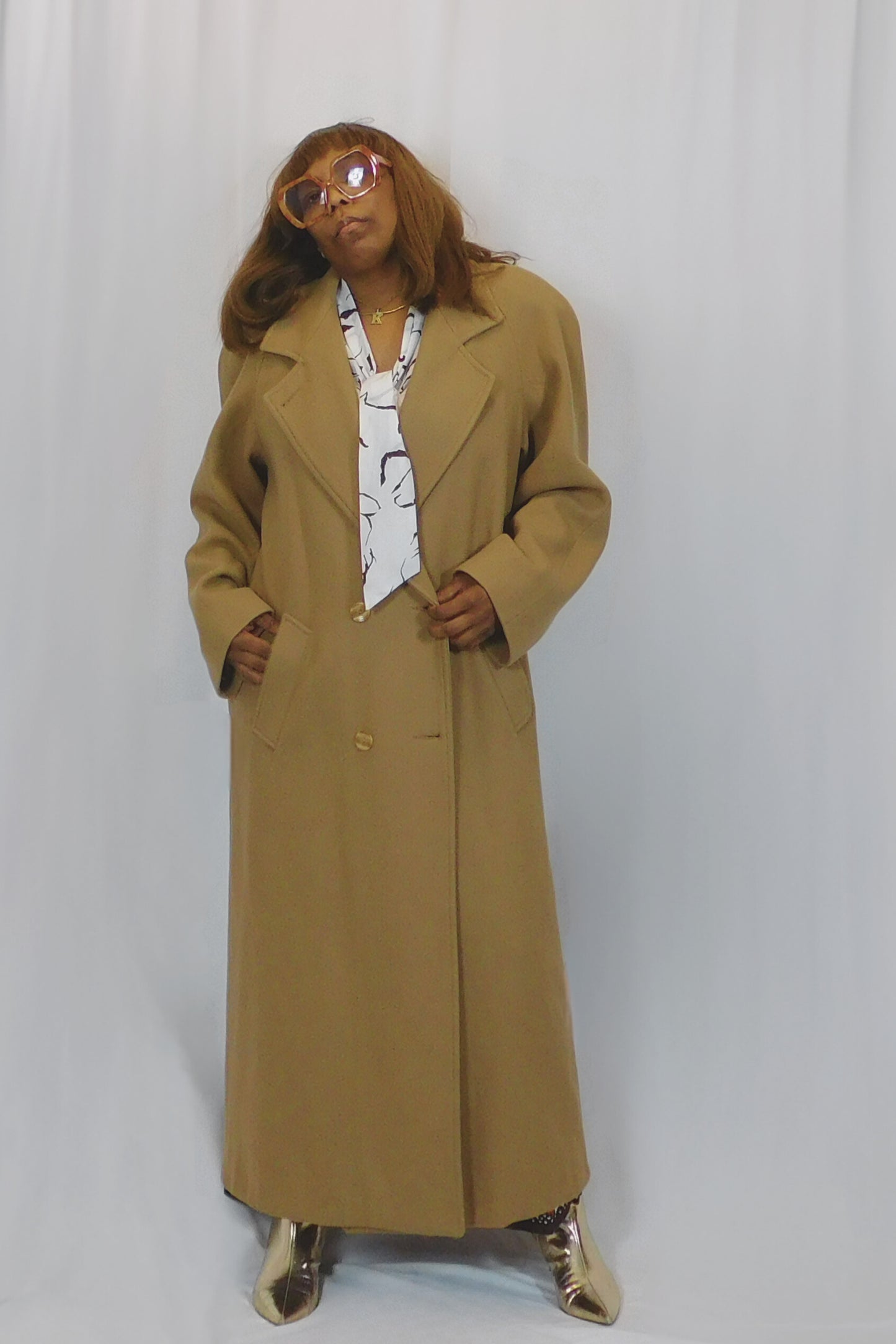 Minimalistic Girlie Camel Long Coat